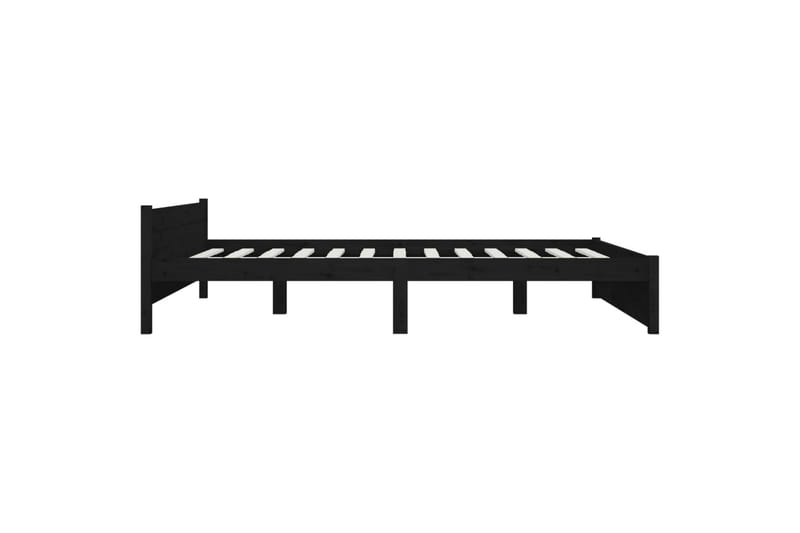 beBasic Sengeramme svart heltre 140x190 cm - Svart - Møbler - Senger - Sengeramme & sengestamme