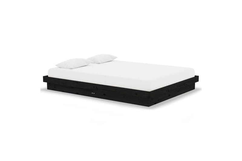 beBasic Sengeramme svart heltre 140x190 cm - Svart - Møbler - Senger - Sengeramme & sengestamme