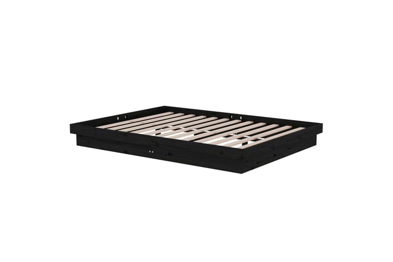 beBasic Sengeramme svart heltre 140x190 cm - Svart - Møbler - Senger - Sengeramme & sengestamme