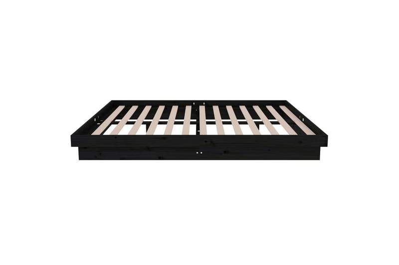 beBasic Sengeramme svart heltre 140x190 cm - Svart - Møbler - Senger - Sengeramme & sengestamme