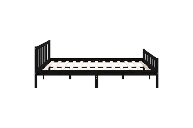 beBasic Sengeramme svart heltre 150x200 cm 5FT King Size - Svart - Møbler - Senger - Sengeramme & sengestamme