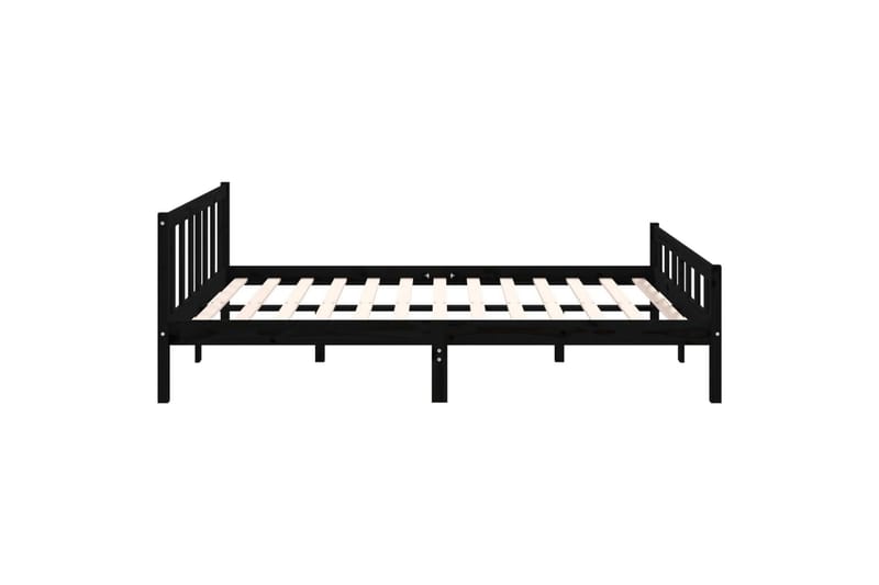 beBasic Sengeramme svart heltre 150x200 cm 5FT King Size - Svart - Sengeramme & sengestamme