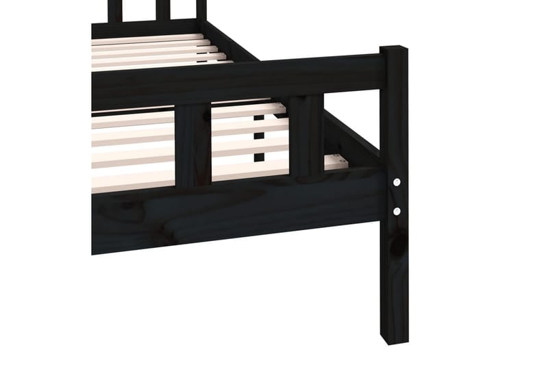 beBasic Sengeramme svart heltre 150x200 cm 5FT King Size - Svart - Møbler - Senger - Sengeramme & sengestamme