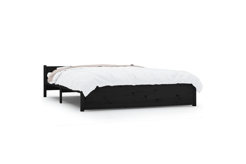 beBasic Sengeramme svart heltre 150x200 cm 5FT King Size - Svart - Møbler - Senger - Sengeramme & sengestamme