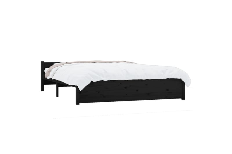 beBasic Sengeramme svart heltre 150x200 cm 5FT King Size - Svart - Møbler - Senger - Sengeramme & sengestamme