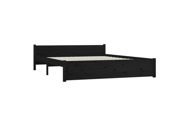 beBasic Sengeramme svart heltre 150x200 cm 5FT King Size - Svart - Møbler - Senger - Sengeramme & sengestamme