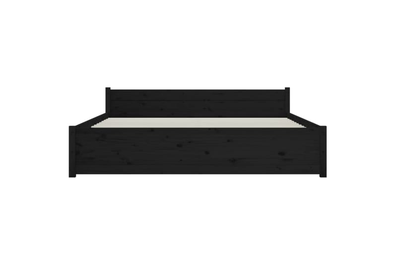 beBasic Sengeramme svart heltre 150x200 cm 5FT King Size - Svart - Møbler - Senger - Sengeramme & sengestamme