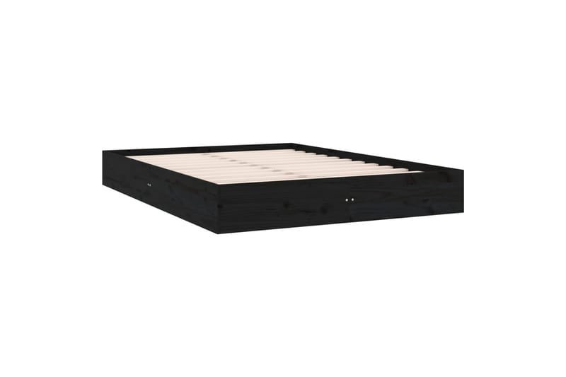 beBasic Sengeramme svart heltre 150x200 cm 5FT King Size - Svart - Møbler - Senger - Sengeramme & sengestamme