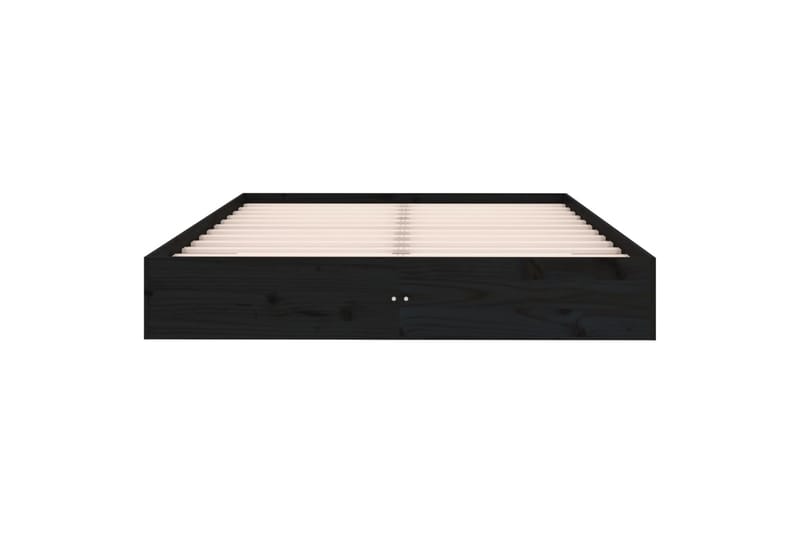 beBasic Sengeramme svart heltre 150x200 cm 5FT King Size - Svart - Møbler - Senger - Sengeramme & sengestamme