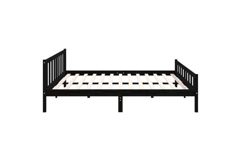 beBasic Sengeramme svart heltre 200x200 cm - Svart - Sengeramme & sengestamme