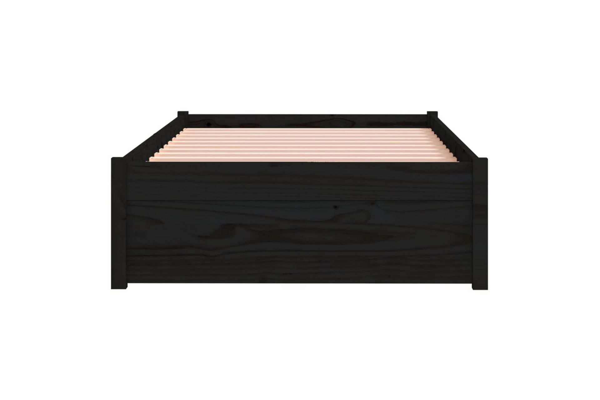 beBasic Sengeramme svart heltre 75x190 cm 2FT6 Small Single - Svart - Møbler - Senger - Sengeramme & sengestamme