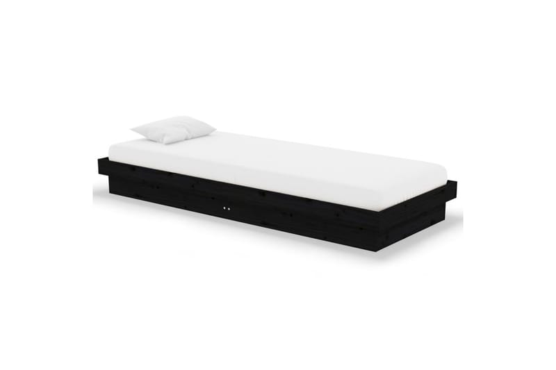 beBasic Sengeramme svart heltre 75x190 cm 2FT6 Small Single - Svart - Møbler - Senger - Sengeramme & sengestamme
