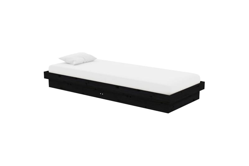 beBasic Sengeramme svart heltre 75x190 cm 2FT6 Small Single - Svart - Møbler - Senger - Sengeramme & sengestamme