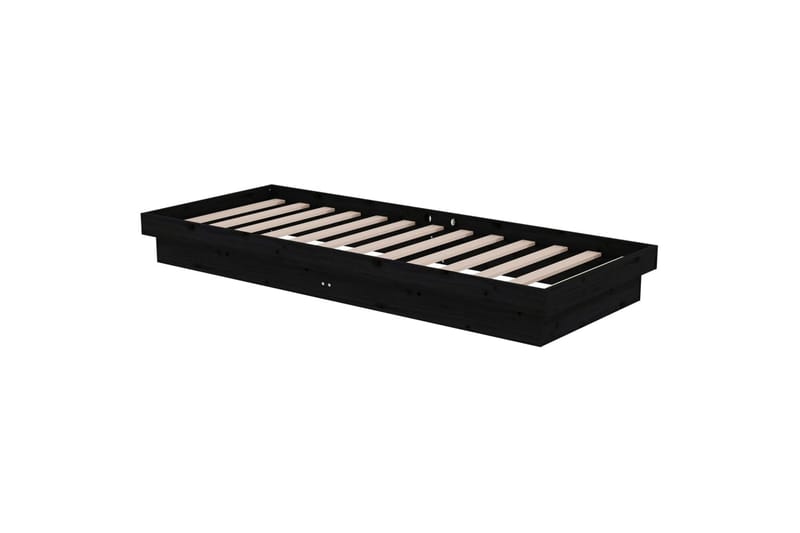 beBasic Sengeramme svart heltre 75x190 cm 2FT6 Small Single - Svart - Møbler - Senger - Sengeramme & sengestamme
