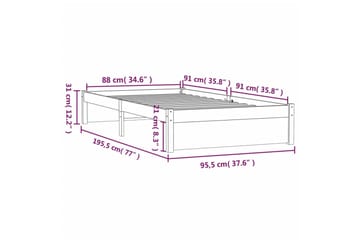 beBasic Sengeramme svart heltre 90x190 cm 3FT Single - Svart - Møbler - Senger - Sengeramme & sengestamme