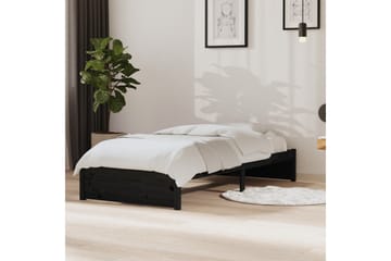 beBasic Sengeramme svart heltre 90x190 cm 3FT Single - Svart - Møbler - Senger - Sengeramme & sengestamme