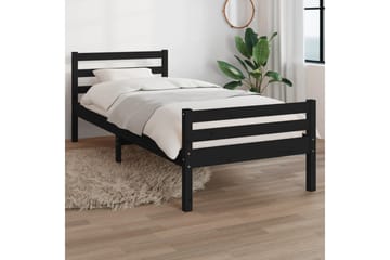 beBasic Sengeramme svart heltre 90x200 cm - Svart - Møbler - Senger - Sengeramme & sengestamme
