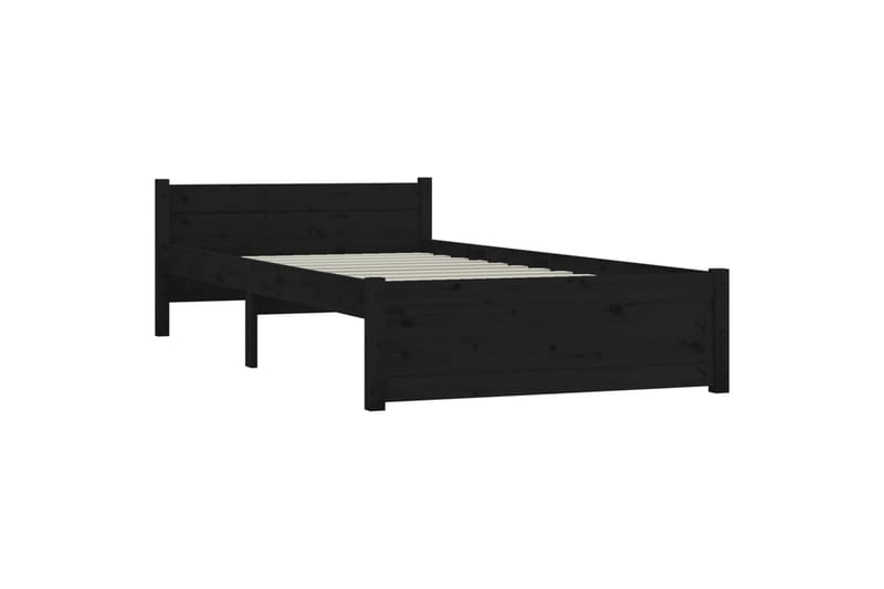 beBasic Sengeramme svart heltre 90x200 cm - Svart - Møbler - Senger - Sengeramme & sengestamme
