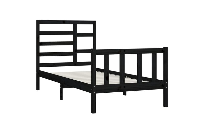 beBasic Sengeramme svart heltre furu 100x200 cm - Svart - Møbler - Senger - Sengeramme & sengestamme