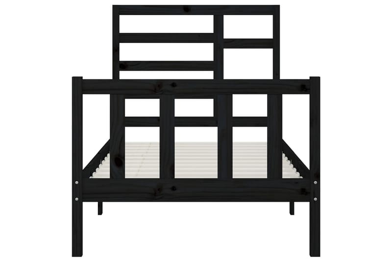 beBasic Sengeramme svart heltre furu 100x200 cm - Svart - Møbler - Senger - Sengeramme & sengestamme