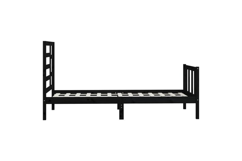 beBasic Sengeramme svart heltre furu 100x200 cm - Svart - Møbler - Senger - Sengeramme & sengestamme