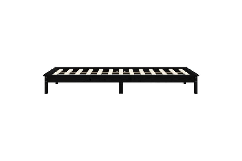 beBasic Sengeramme svart heltre furu 100x200 cm - Svart - Møbler - Senger - Sengeramme & sengestamme