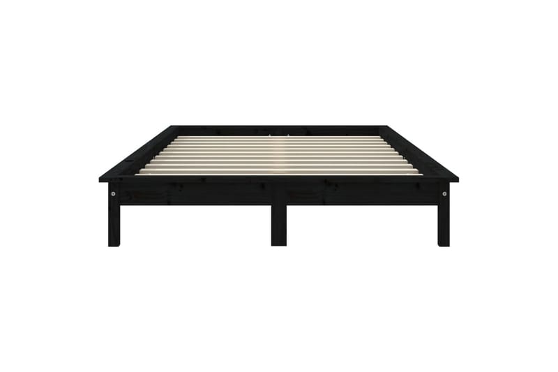 beBasic Sengeramme svart heltre furu 120x200 cm - Svart - Sengeramme & sengestamme