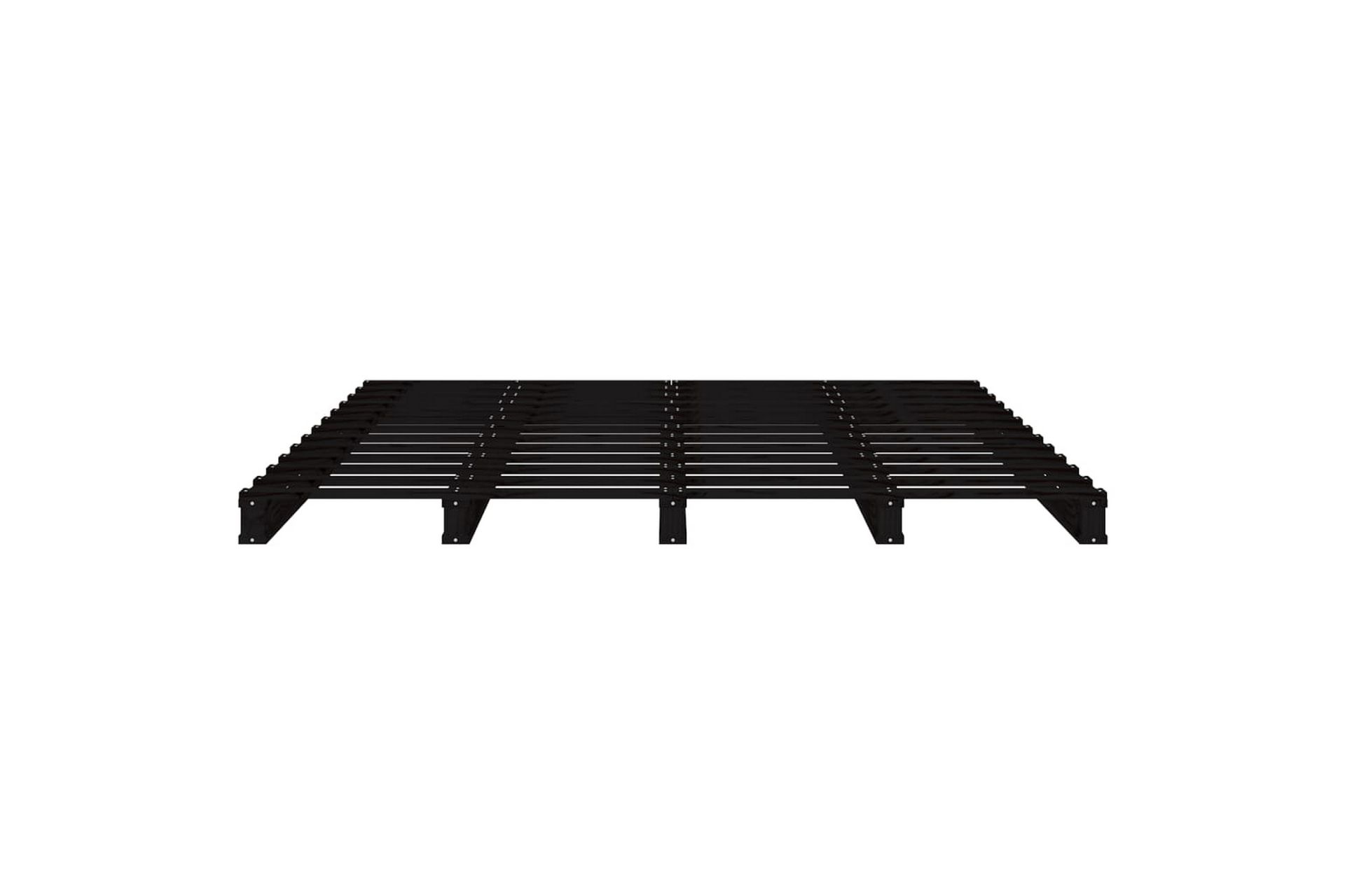 beBasic Sengeramme svart heltre furu 120x200 cm - Svart - Møbler - Senger - Sengeramme & sengestamme