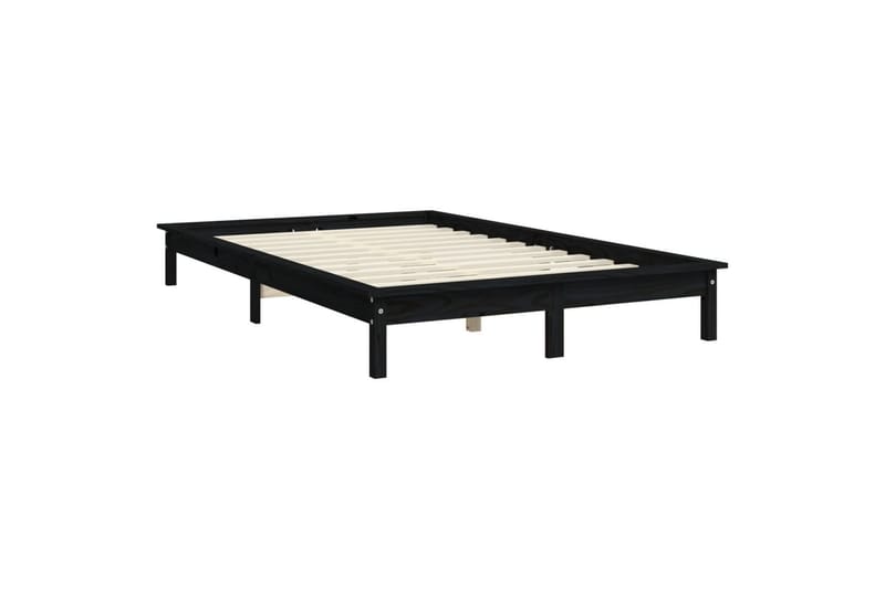 beBasic Sengeramme svart heltre furu 135x190 cm 4FT6 Double - Svart - Sengeramme & sengestamme