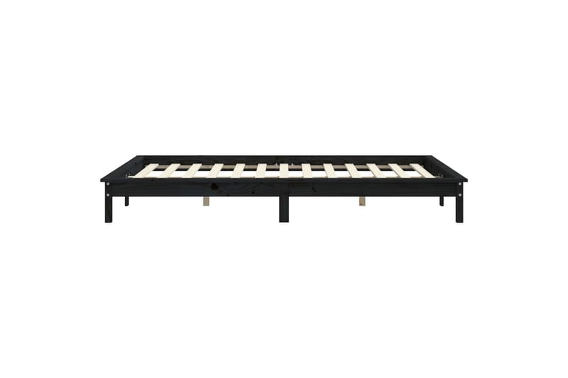 beBasic Sengeramme svart heltre furu 140x190 cm - Svart - Møbler - Senger - Sengeramme & sengestamme
