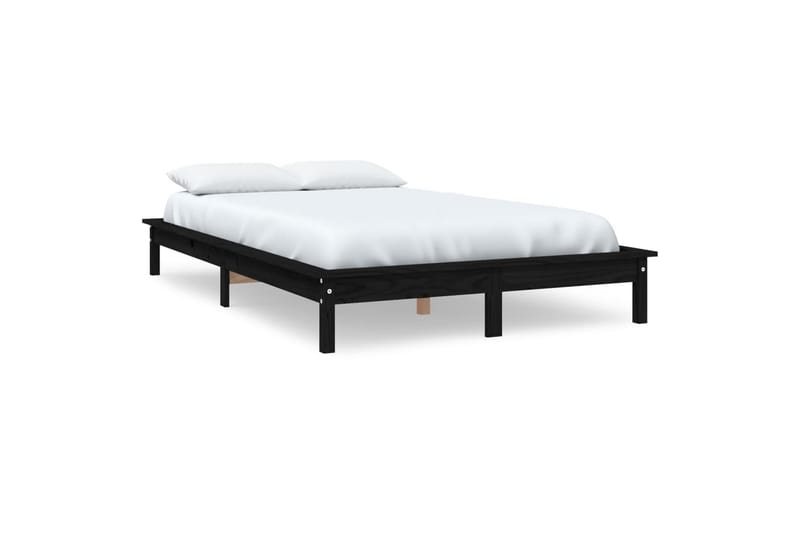 beBasic Sengeramme svart heltre furu 150x200 cm 5FT King Size - Svart - Sengeramme & sengestamme