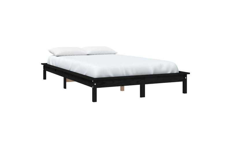 beBasic Sengeramme svart heltre furu 150x200 cm 5FT King Size - Svart - Sengeramme & sengestamme