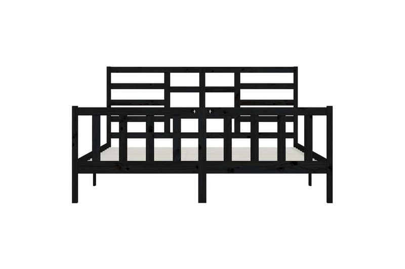 beBasic Sengeramme svart heltre furu 200x200 cm - Svart - Møbler - Senger - Sengeramme & sengestamme