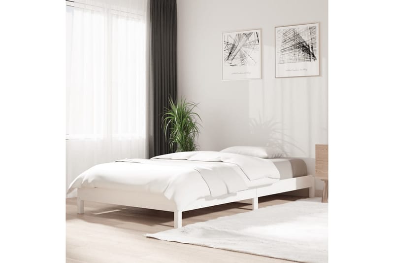 beBasic Stableseng hvit 90x190 cm heltre furu - Hvit - Møbler - Senger - Sengeramme & sengestamme