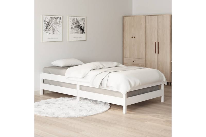 beBasic Stableseng hvit 90x200 cm heltre furu - Hvit - Møbler - Senger - Sengeramme & sengestamme