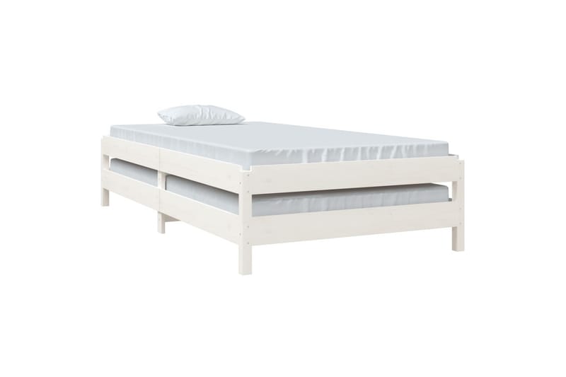 beBasic Stableseng hvit 90x200 cm heltre furu - Hvit - Møbler - Senger - Sengeramme & sengestamme