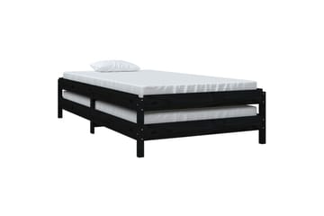 beBasic Stableseng svart 80x200 cm heltre furu - Svart - Møbler - Senger - Sengeramme & sengestamme