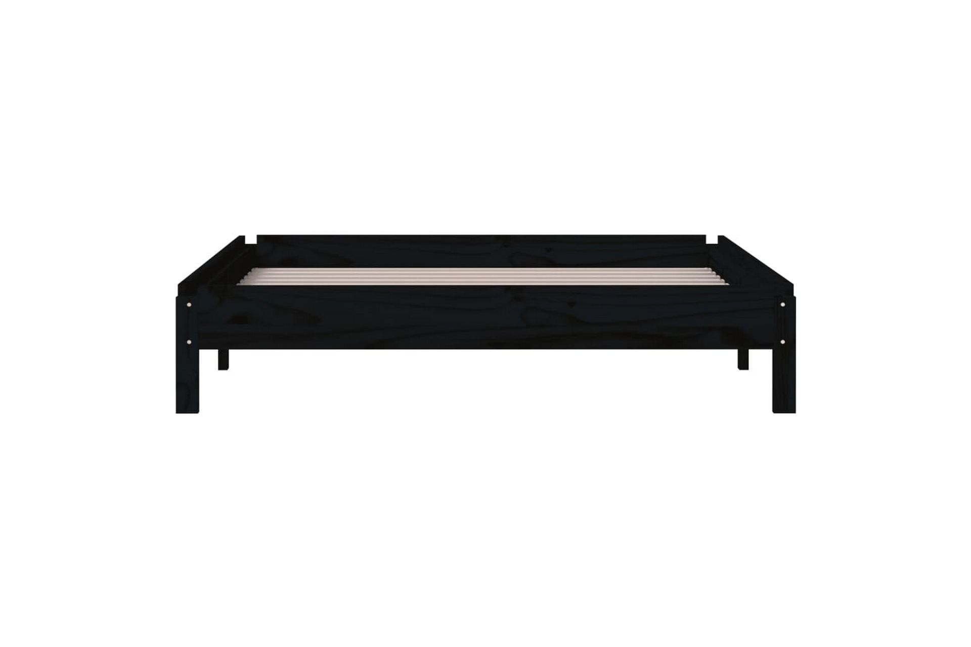 beBasic Stableseng svart 80x200 cm heltre furu - Svart - Møbler - Senger - Sengeramme & sengestamme