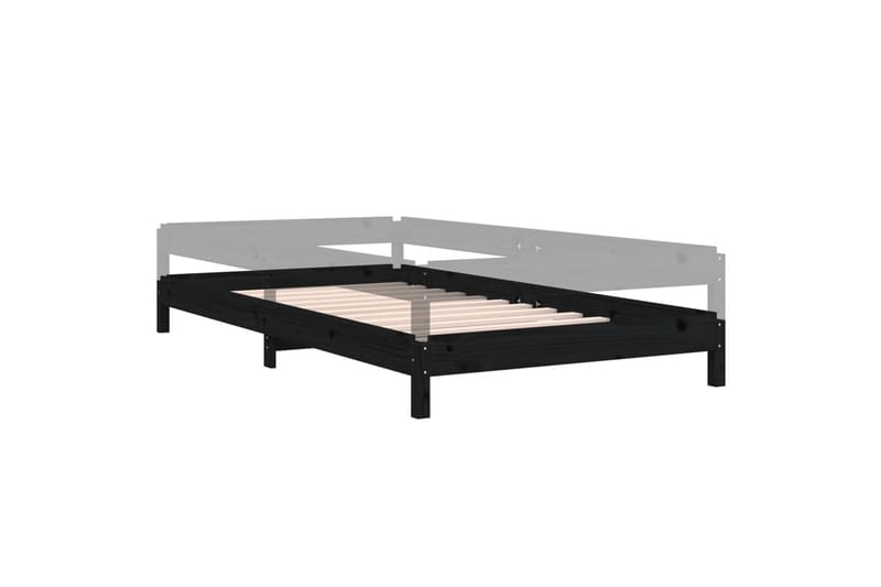 beBasic Stableseng svart 90x200 cm heltre furu - Svart - Møbler - Senger - Sengeramme & sengestamme