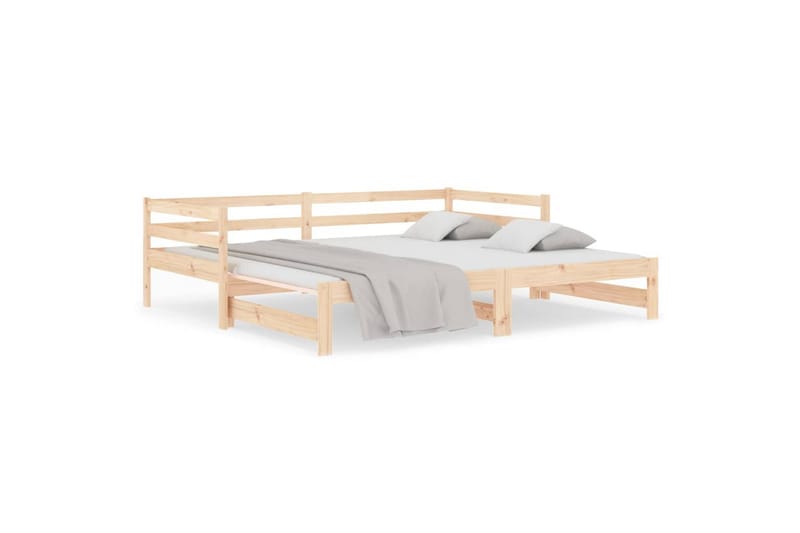 beBasic Uttrekkbar dagseng 2x(90x190) cm heltre furu - Brun - Møbler - Senger - Sengeramme & sengestamme
