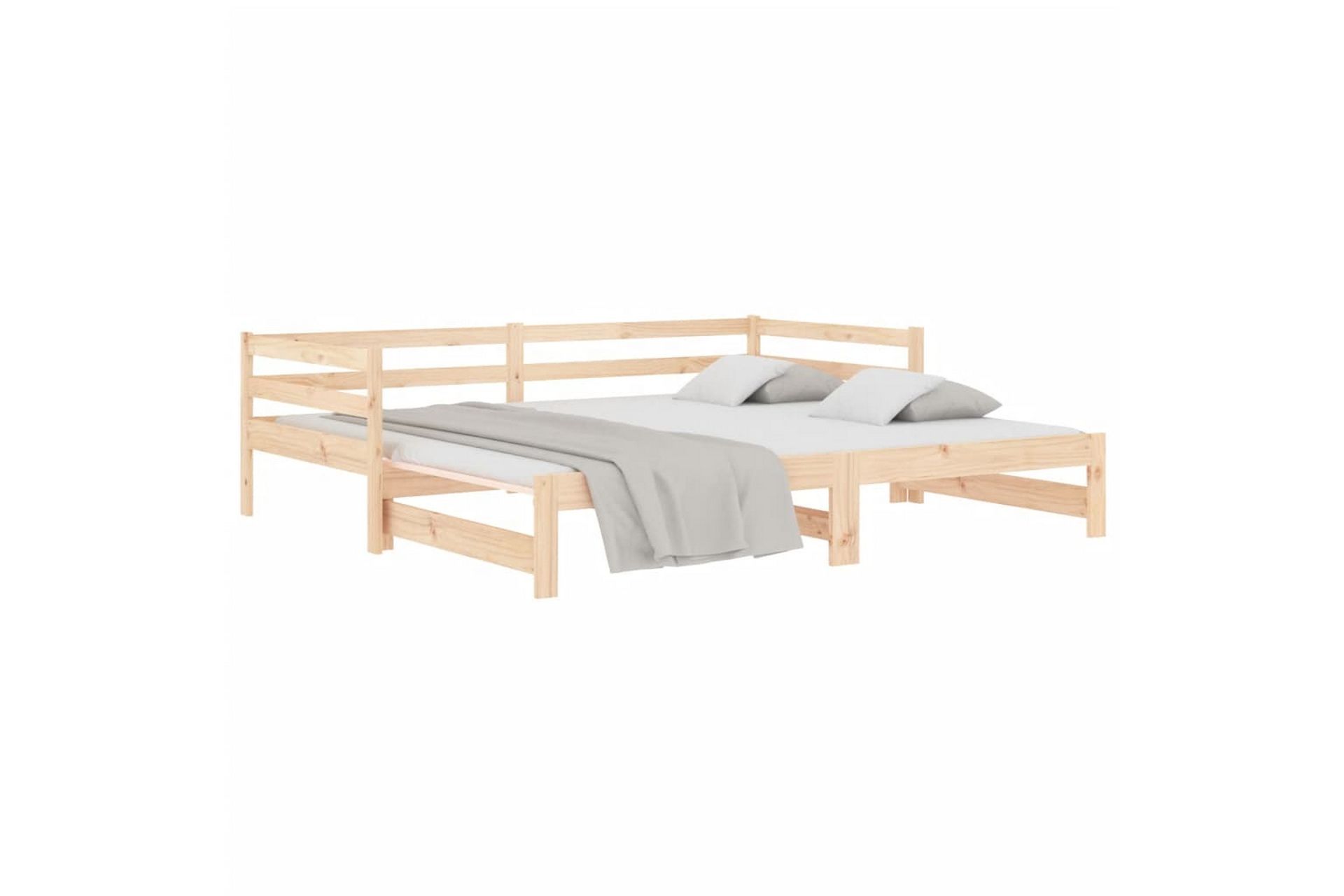 beBasic Uttrekkbar dagseng 2x(90x190) cm heltre furu - Brun - Møbler - Senger - Sengeramme & sengestamme