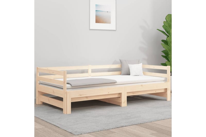 beBasic Uttrekkbar dagseng 2x(90x190) cm heltre furu - Brun - Møbler - Senger - Sengeramme & sengestamme
