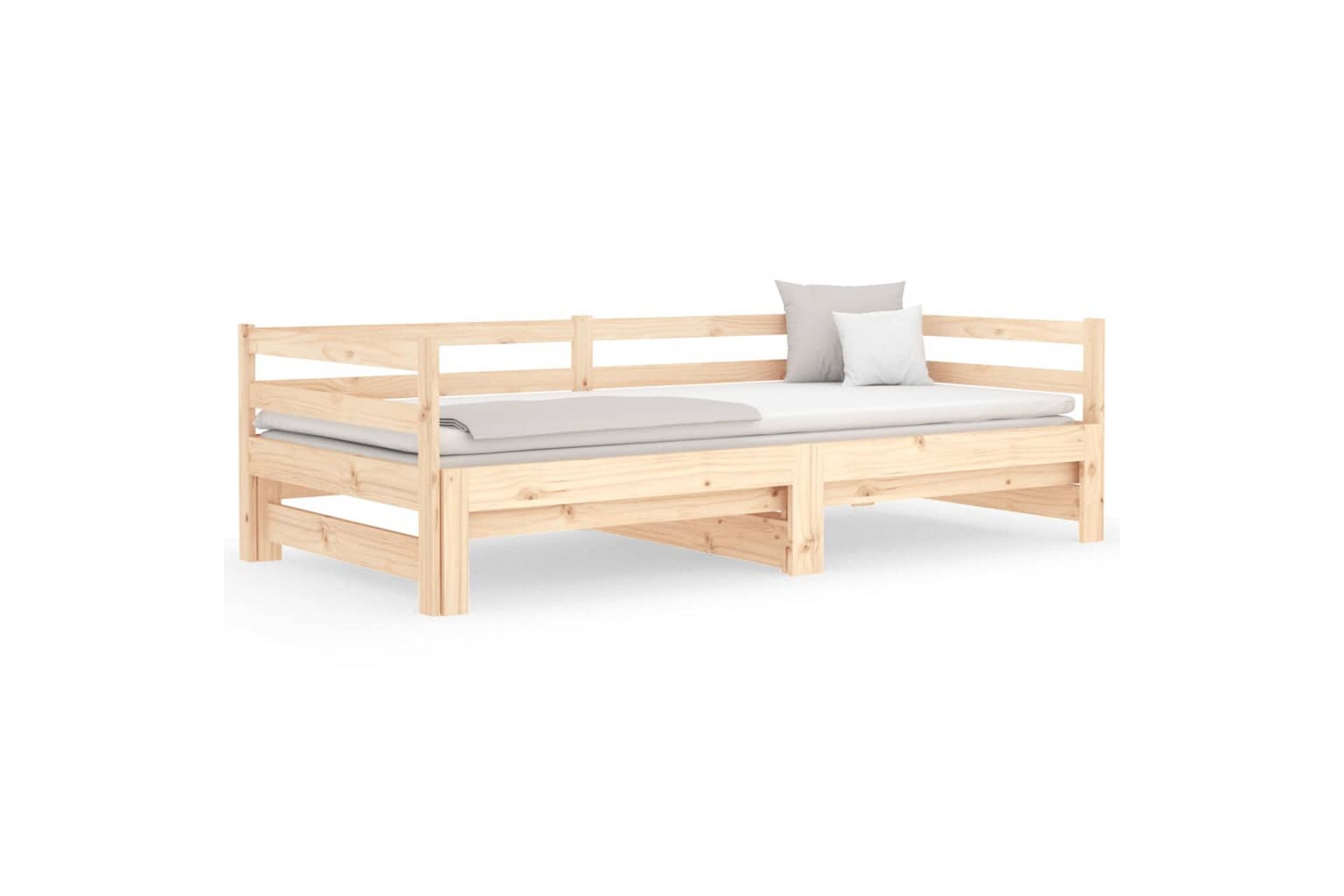 beBasic Uttrekkbar dagseng 2x(90x190) cm heltre furu - Brun - Møbler - Senger - Sengeramme & sengestamme