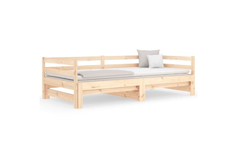 beBasic Uttrekkbar dagseng 2x(90x190) cm heltre furu - Brun - Møbler - Senger - Sengeramme & sengestamme