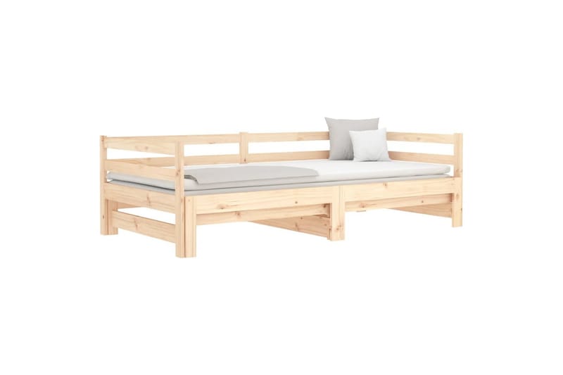 beBasic Uttrekkbar dagseng 2x(90x190) cm heltre furu - Brun - Møbler - Senger - Sengeramme & sengestamme