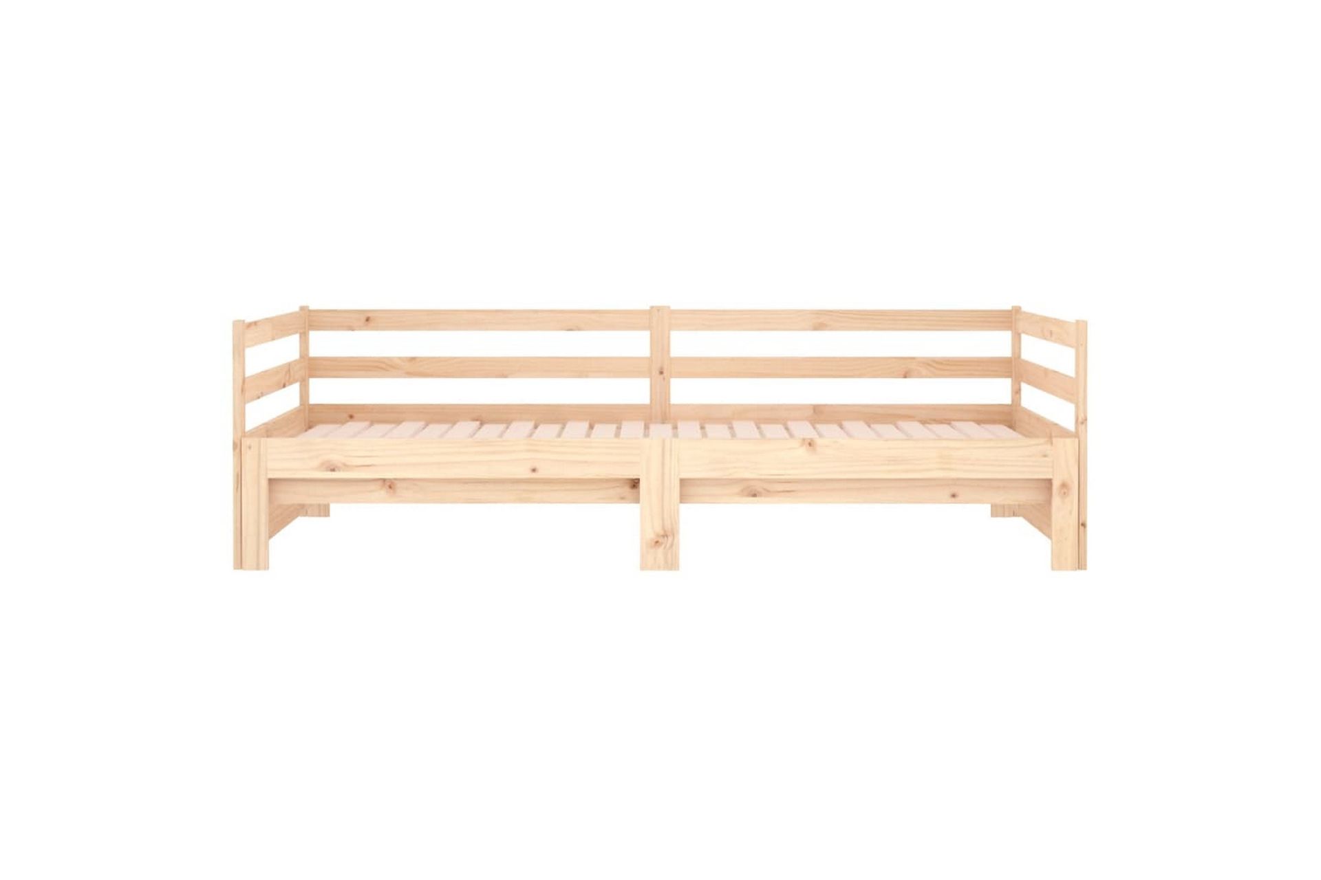beBasic Uttrekkbar dagseng 2x(90x190) cm heltre furu - Brun - Møbler - Senger - Sengeramme & sengestamme