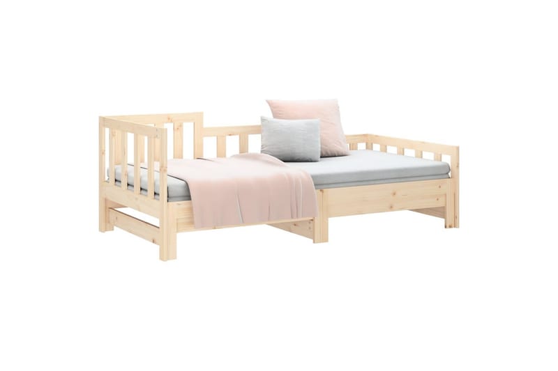 beBasic Uttrekkbar dagseng 2x(90x190) cm heltre furu - Brun - Møbler - Senger - Sengeramme & sengestamme