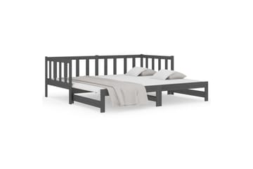 beBasic Uttrekkbar dagseng grå 2x(90x190) cm heltre furu - GrÃ¥ - Møbler - Senger - Sengeramme & sengestamme