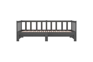 beBasic Uttrekkbar dagseng grå 2x(90x190) cm heltre furu - GrÃ¥ - Møbler - Senger - Sengeramme & sengestamme