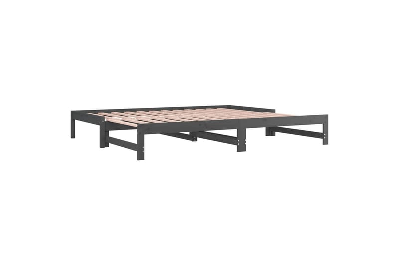 beBasic Uttrekkbar dagseng grå 2x(90x200) cm heltre furu - GrÃ¥ - Sengeramme & sengestamme